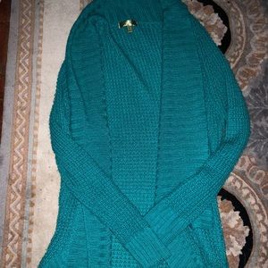Turquoise bulky cardigan